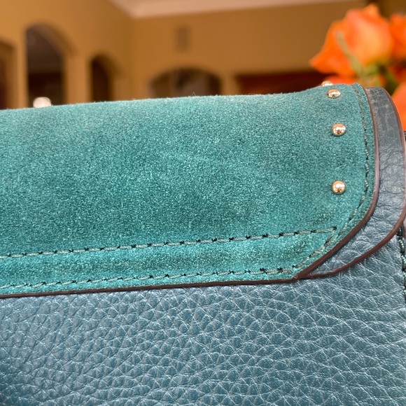Kate Spade Teal Kenway Suede Crossbody with Tassel - Picture 11 of 11